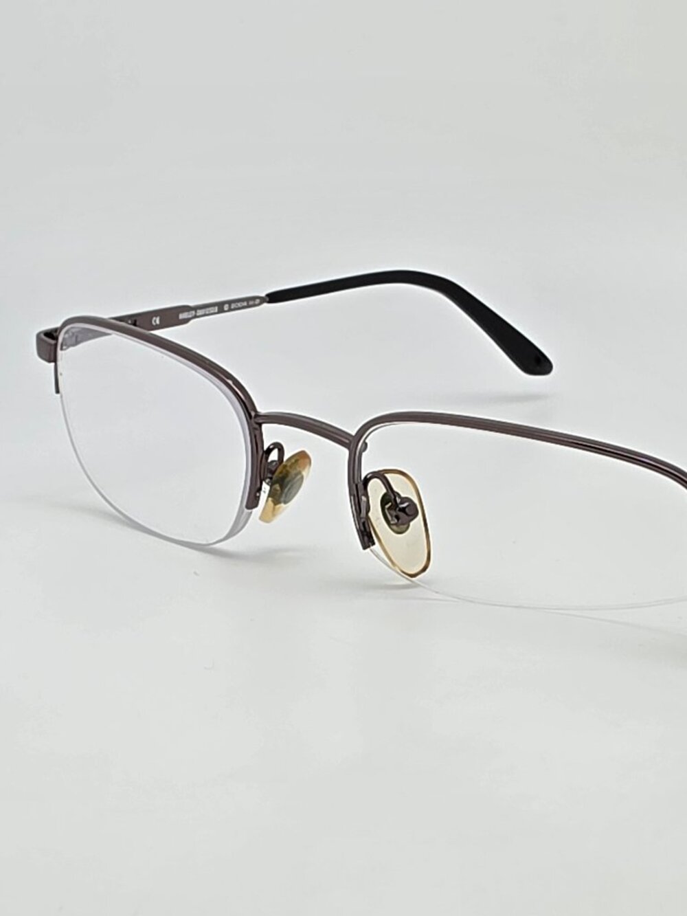 Harley Davidson HD255 Gunmetal Semi Rimless Eyeglasses Frame w Flexhinge & Case - Picture 3 of 16